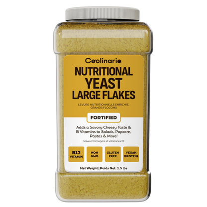 Coolinario Nutritional Yeast, Fortified, Large Flakes (1 GAL - 1.5 LBS) - Available at All In One Marketplace Canada