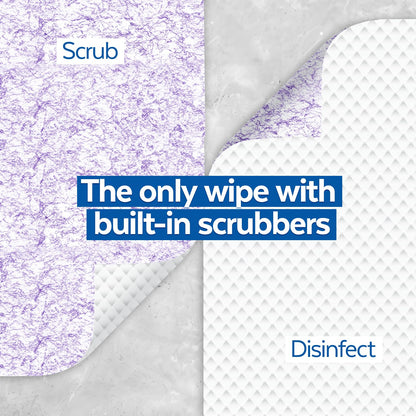 Lysol Dual Action Disinfecting Wipes, Scrubbing & Soft Texture, 12 X 35 ct