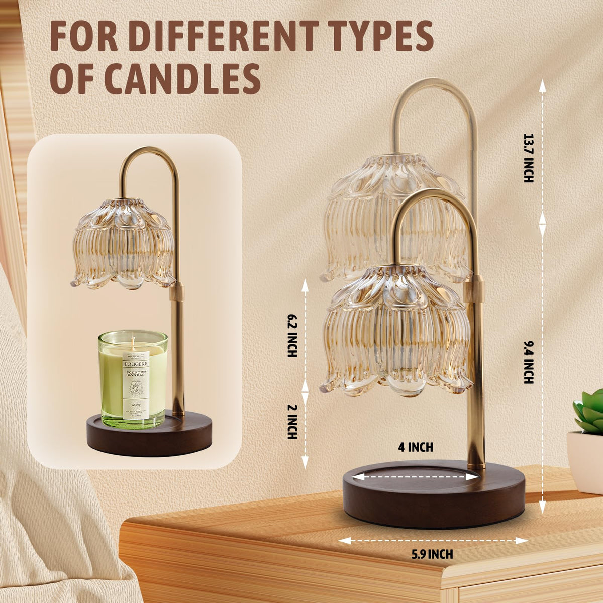 GEEZO Fragrance Candle Warmer Lamp,Electric Candle Warmer with Timer & Dimmer, Mom Christmas Birthday Gifts for Women, House Warming Gifts New Home Bedroom Decor 🍁 All In One Marketplace Canada