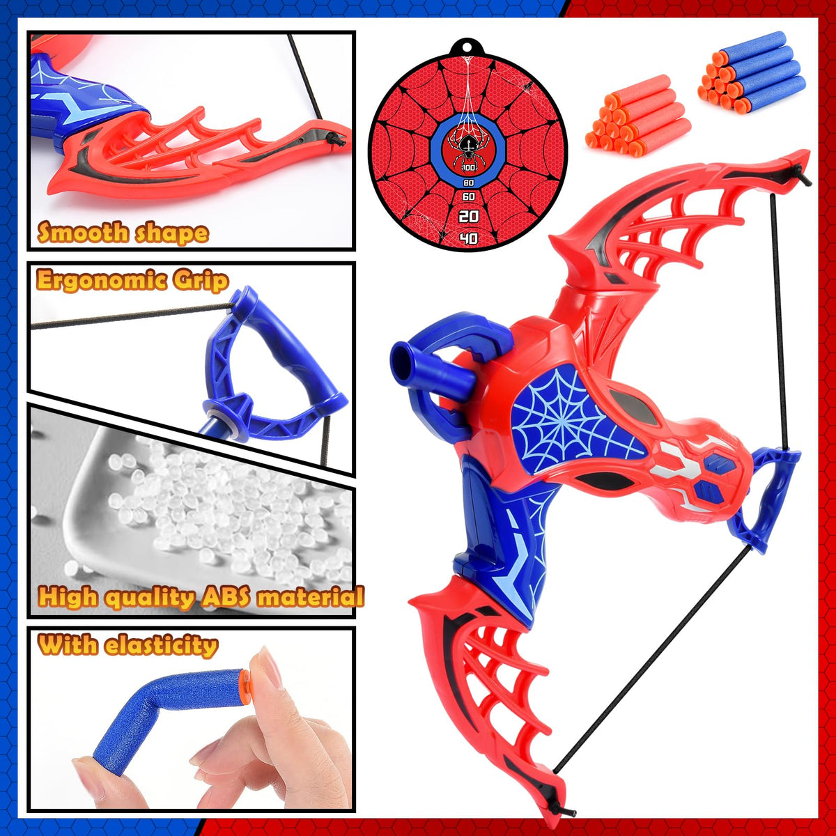 Bow and Arrow for 3-5 Year Old Boys, vicia Kids Outdoor & Indoor Toys for Boys 4-6 Archery Target Set with 20 Foam Suction Cup Boy Gift Age 3 4 5 6 7 8 Kid Games Christmas Birthday Gifts 🍁 All In One Marketplace Canada