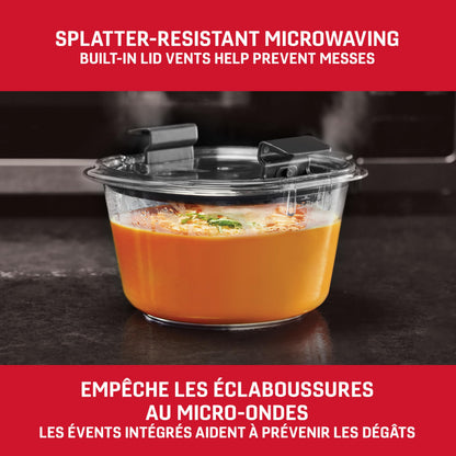 Ensembles de contenants alimentaires hermétiques ronds et rectangulaires Rubbermaid Brilliance, 12 pièces