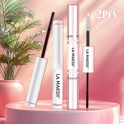 LA MAESII Lash Bond and Seal Waterproof Lash Remover Lash Cluster Glue for Eyelash Clusters DIY Lash Extension Kit at Home Pack 2