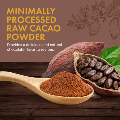 Rootalive Organic Raw Cacao Powder 454g (1lb), Premium Unroasted Cacao Bean powder in a Resealable Bag, Raw, Unsweetened, Vegetarian and Gluten-Free - Available at All In One Marketplace Canada