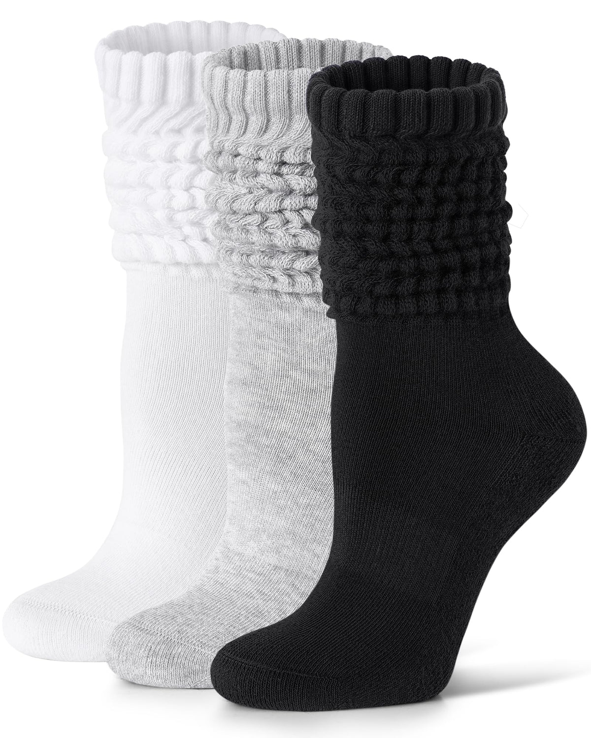 Fitrell Slouch Socks for Women, Knee High Scrunch Tube Boot Socks 3 Pairs 🍁 All In One Marketplace Canada