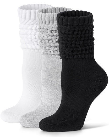 Fitrell Slouch Socks for Women, Knee High Scrunch Tube Boot Socks 3 Pairs 🍁 All In One Marketplace Canada