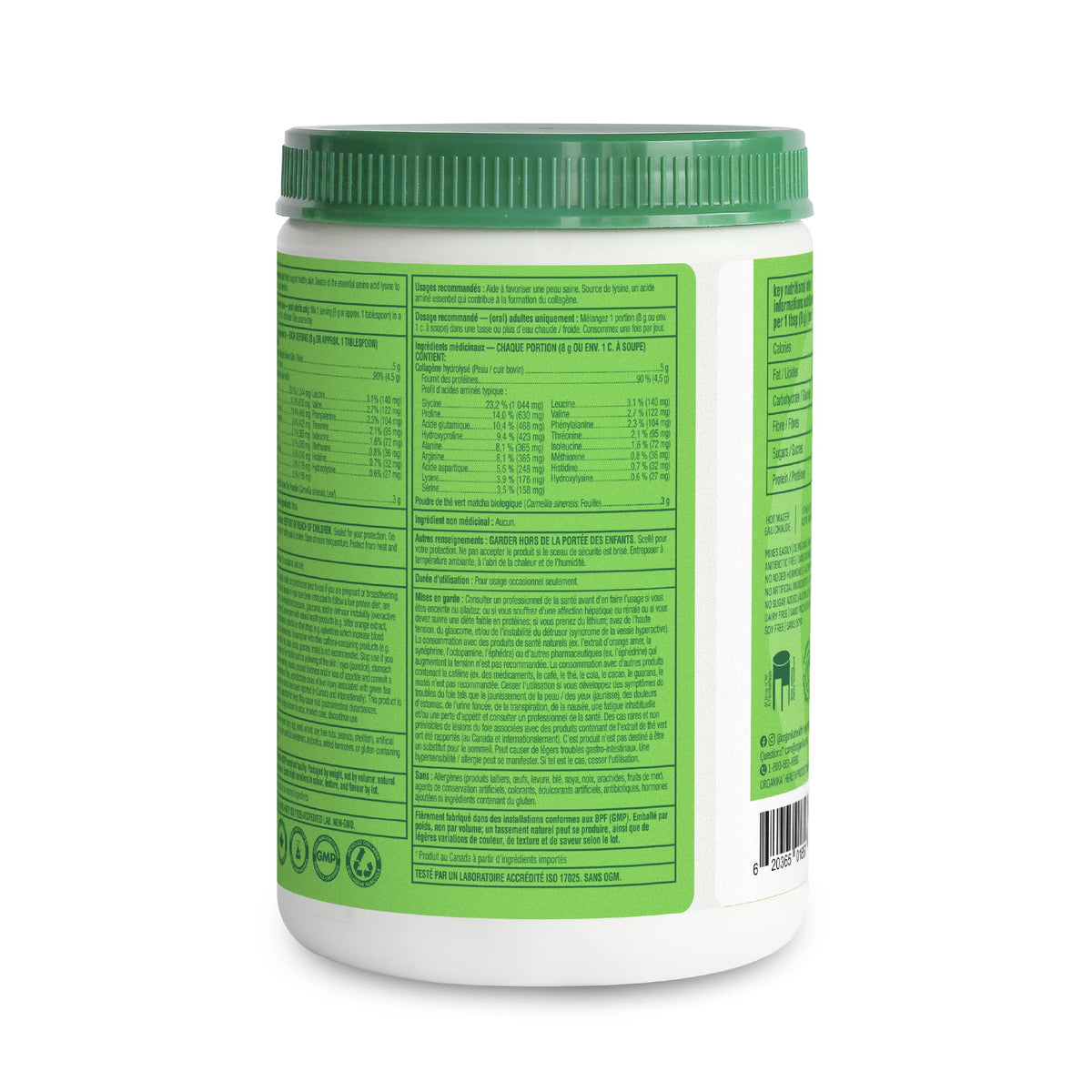 Organika Enhanced Collagen Vitality with Organic Matcha Powder- Sustained Energy and Antioxidant Collagen- 250g