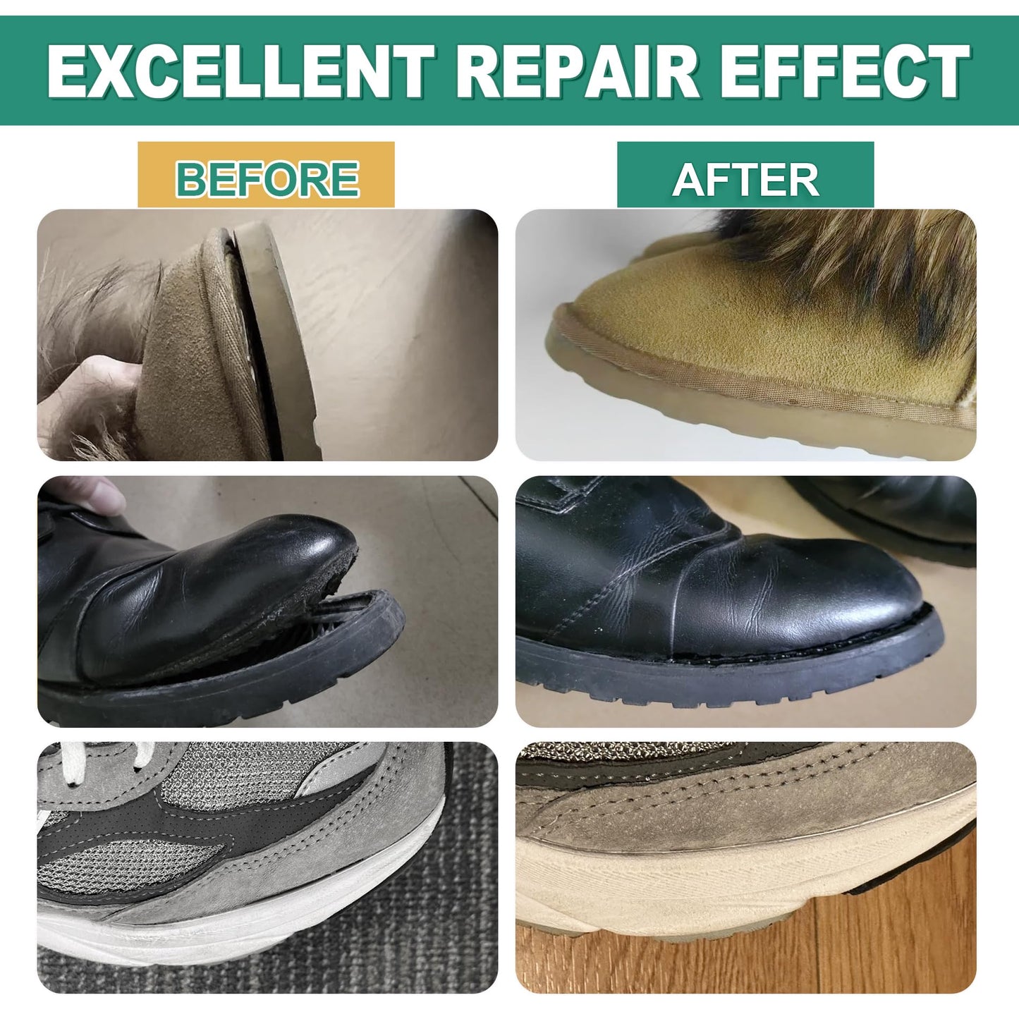 Shoe Glue, Extra Strong Shoe Repair Adhesive - Permanent, Clear, Waterproof Glue for Sneakers, Boots, Heels, Canvas, Soles, Handbags, Leather, Rubber, Vinyl - 20ml x 2 PCS - Available at All In One Marketplace Canada