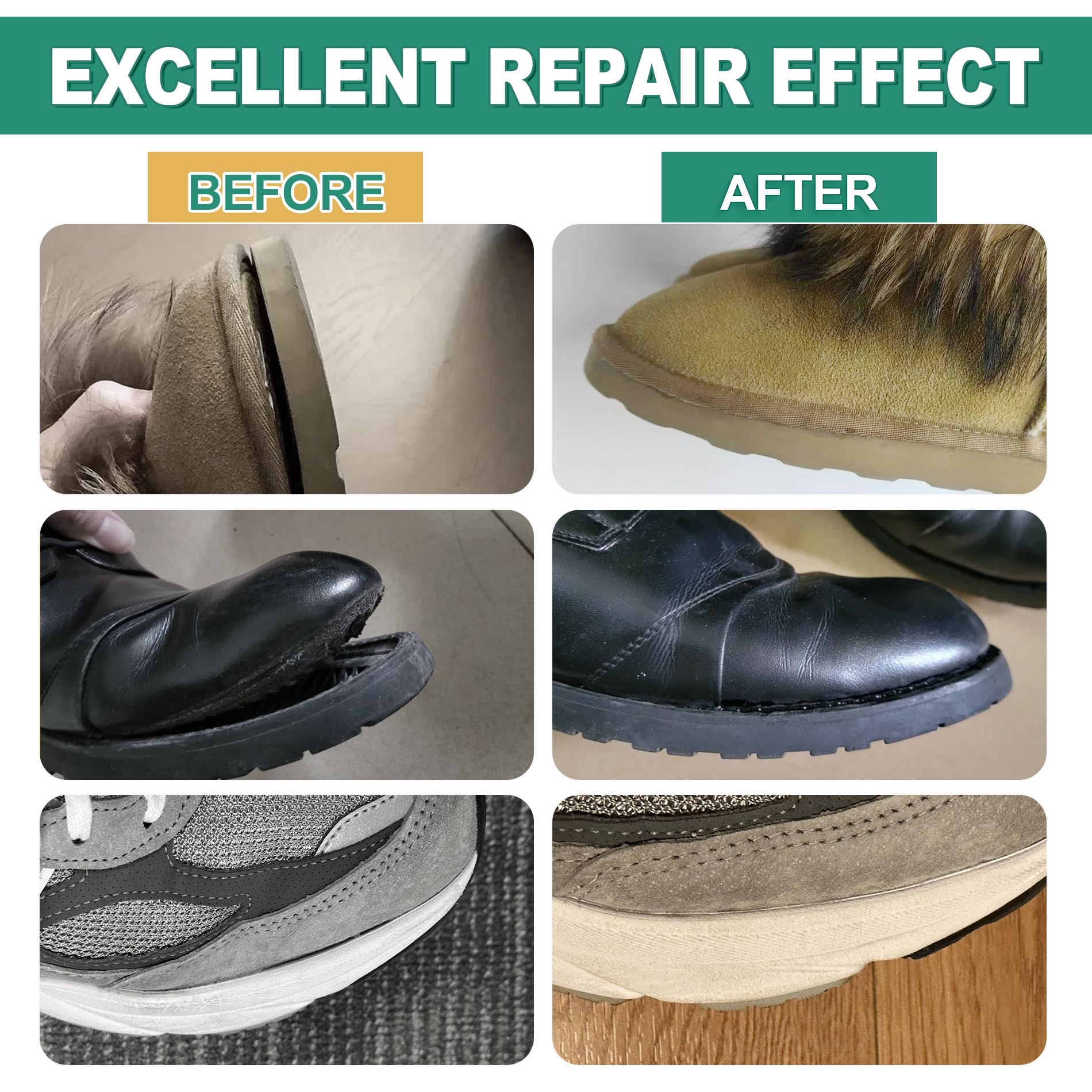 Shoe Glue, Extra Strong Shoe Repair Adhesive - Permanent, Clear, Waterproof Glue for Sneakers, Boots, Heels, Canvas, Soles, Handbags, Leather, Rubber, Vinyl - 20ml x 2 PCS - Available at All In One Marketplace Canada