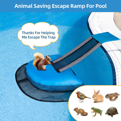 2Pcs Pro Animal Frog Wildlife Saving Saver Escape Ramp Bridge for Swimming Pool Floating Small Animal Critter Ducks Escape Ramp Frog Pads for Pool Log Device Reduces Maintenance Accessories (Blue, L) - Available at All In One Marketplace Canada