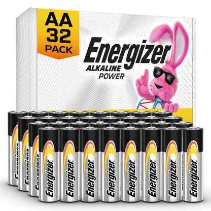 Energizer AA Batteries, Double A Long-Lasting Alkaline Power Batteries, 32 Count (Pack of 1)