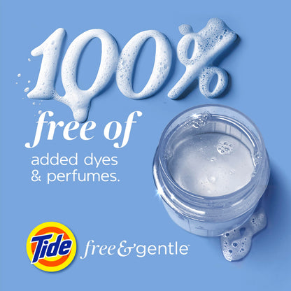 Tide Free & Gentle Liquid Laundry Detergent, Tide Laundry Detergent, Clean Laundry Detergent, 100 Loads, 3.9L