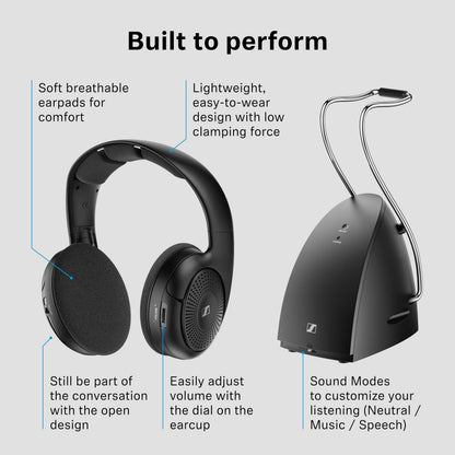 Sennheiser RS 120-W On-Ear Wireless Headphones, Transmitter/Charger Combo Sennheiser