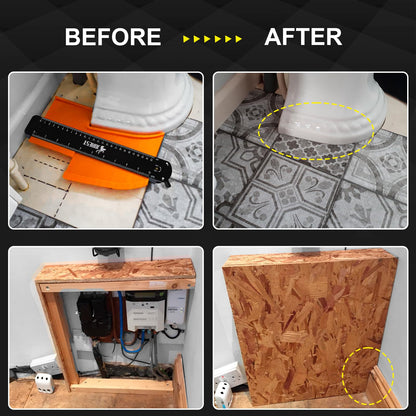 JOREST Connectable Profile Gauge Christmas Gift Ideas 10+5 Inch, Stocking Stuffers for Men Dad Husband Him, Contour Duplicator with Lock, Shape Outline Tool, Woodworking Tile Flooring, Angle Measuring 🍁 All In One Marketplace Canada