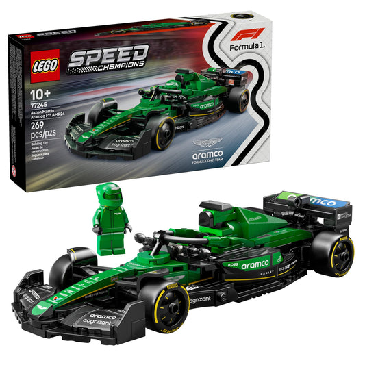 EGO Speed Champions Aston Martin Aramco F1 AMR24 Race Car Toy - Building Set for Kids, Boys & Girls, Ages 10+ - Toy Car for F1 Fans - Gift Idea for Birthday - 77245