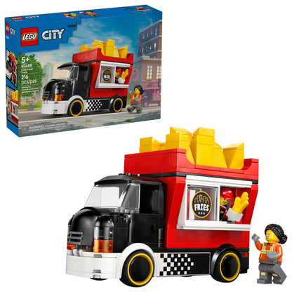 LEGO City Fries Food Truck Building Toy for Kids - Pretend Play Truck Toy for Boys & Girls, Ages 5+ - Mobile Restaurant Playset W/2 Minifigures & Detachable Kiosk - Gift Idea for Birthdays - 60488