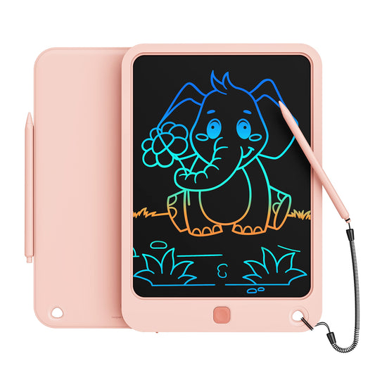 LCD Writing Tablet 10 Inch, Colorful Electronic Doodle Board Drawing Tablet, Memo Board, Drawing Pads with Lanyard, Travel Educational Toys Gifts for Kids Toddlers Age 3 4 5 6 7 8 9 Years Girls(Pink