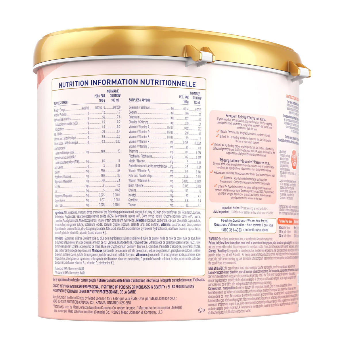 Enfamil A+ for frequent Spit Up, Baby Formula, Powder Tub, 629g