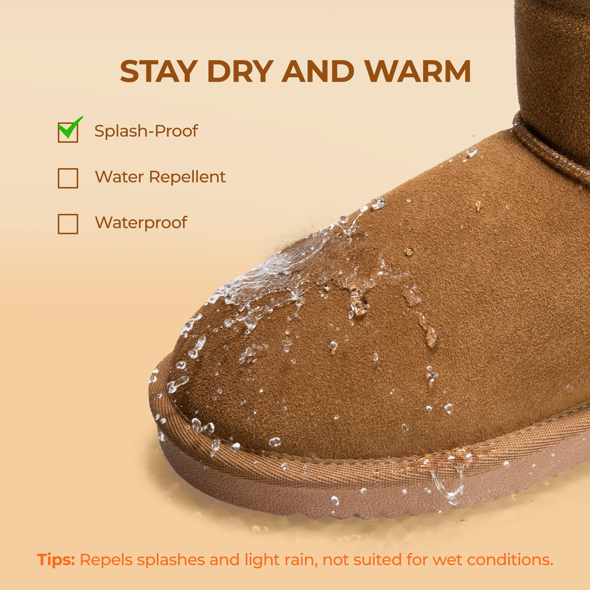 DREAM PAIRS Women's Ankle Winter Snow Boots Genuine Suede,Chestnut,9 🍁 All In One Marketplace Canada