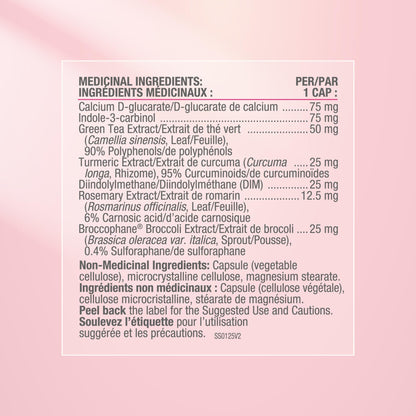 Smart Solutions Estrosmart Vegetarian Capsules, Balances Hormones, Supports Estrogen Metabolism, and Controls Breast Pain. With Calcium D-Glucarate, and DIM, Gluten-Free, Soy-Free, No Artificial Preservatives or Sweeteners, 120 Count - Available at All In One Marketplace Canada