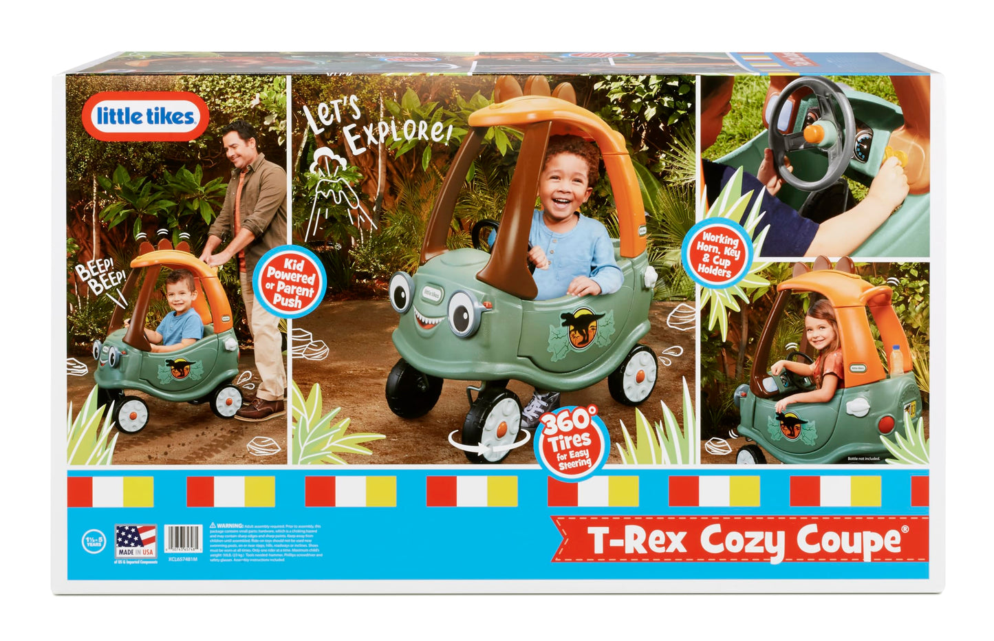 little tikes T-Rex Cozy Coupe by Dinosaur Ride-On Car for Kids, Multicolor Large 🍁 All In One Marketplace Canada Little Tikes