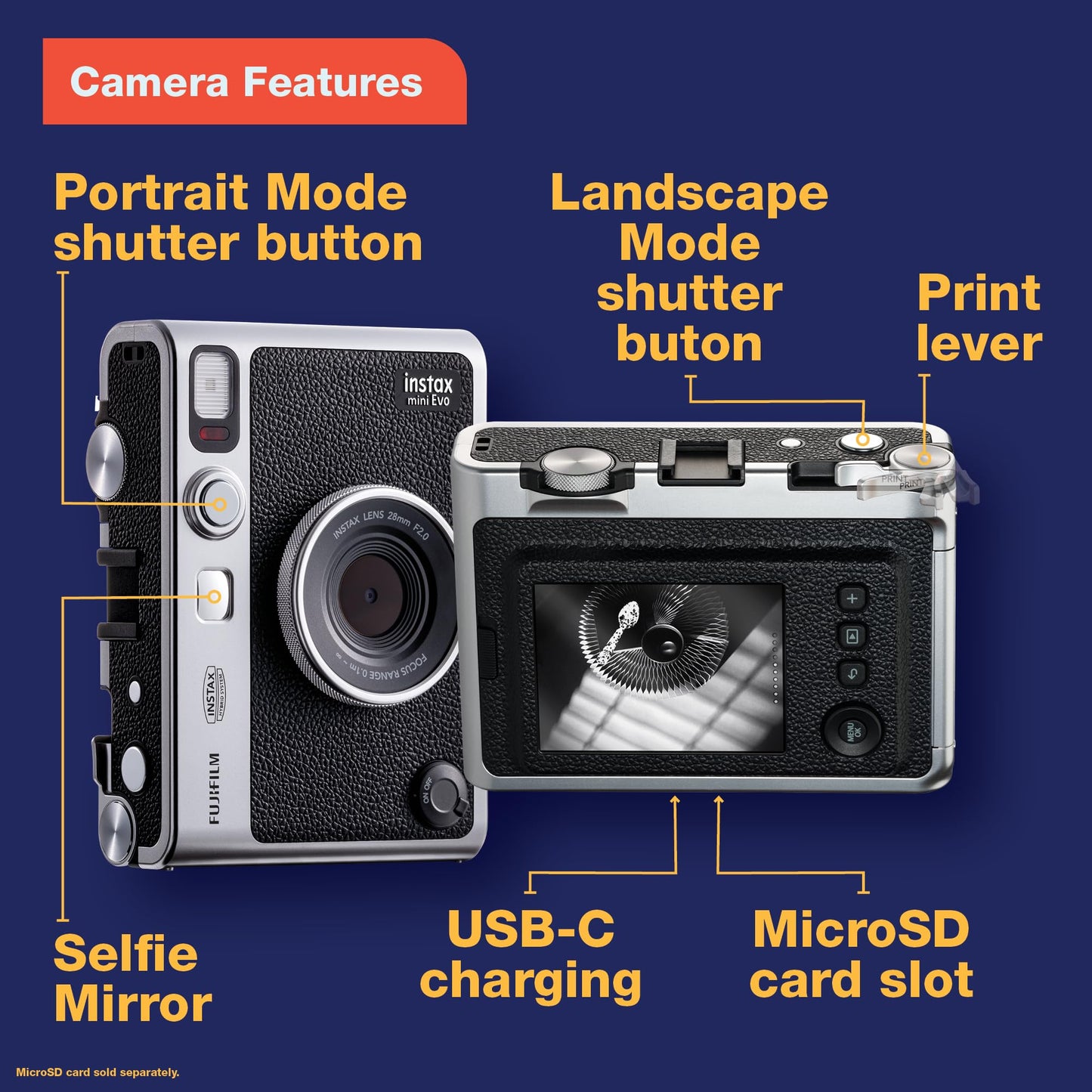Fujifilm INSTAX Mini Evo Hybrid Instant Camera - Brown 🍁 All In One Marketplace Canada