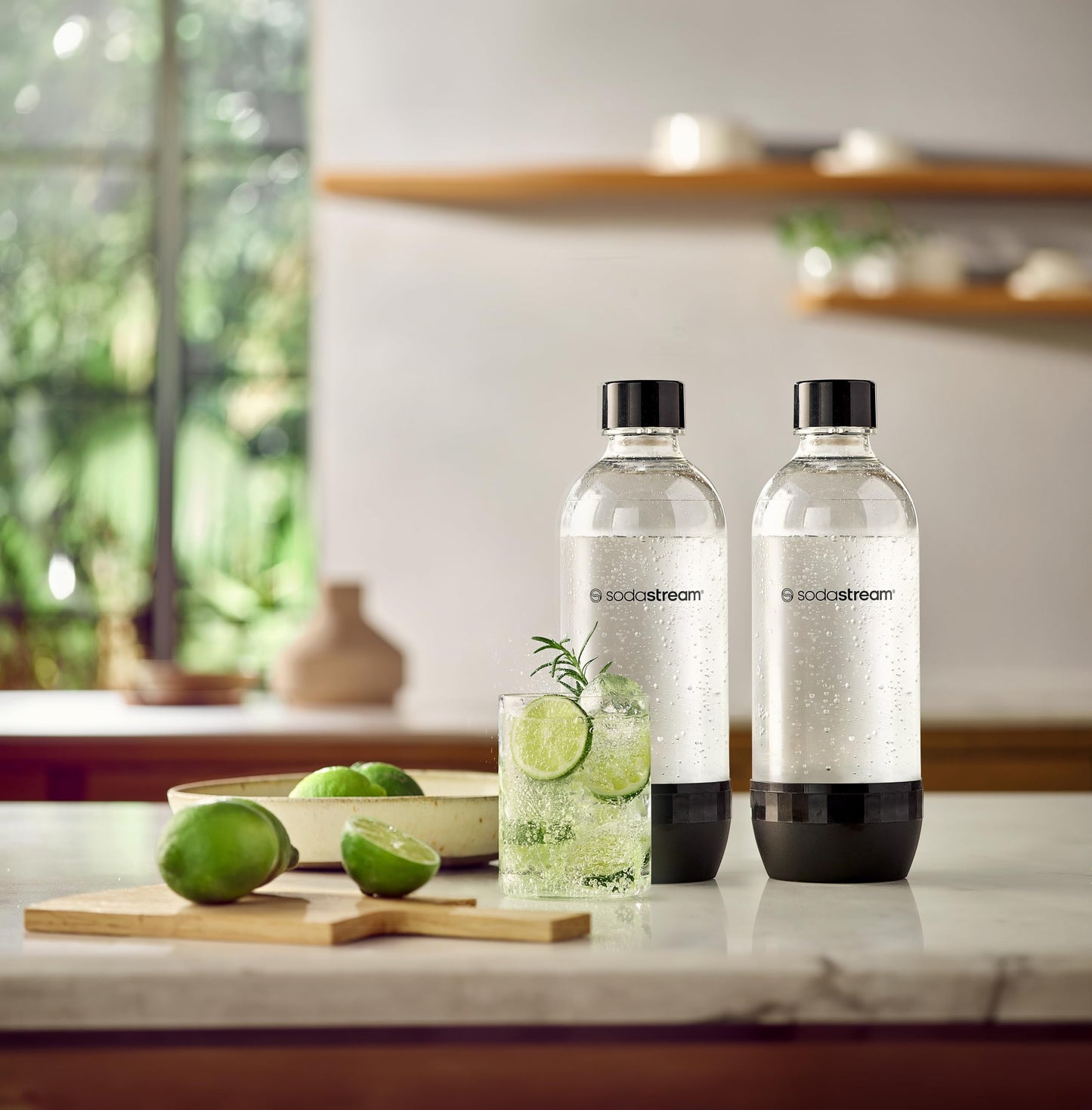 Sodastream 1L Classic Black Bottles Twin Pack - Dishwasher Safe - Available at All In One Marketplace Canada
