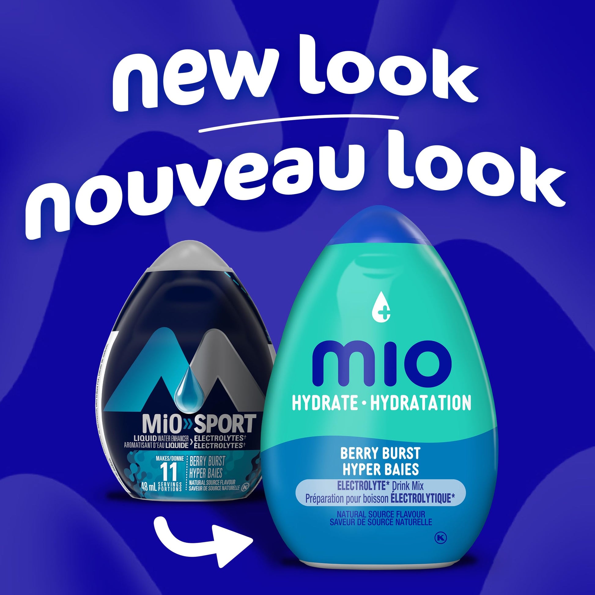 Mio Hydrate Berry Burst Electrolyte Drink Mix, 48 mL Bottle (Pack of 12)