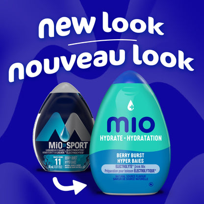 Mio Hydrate Berry Burst Electrolyte Drink Mix, 48 mL Bottle (Pack of 12)