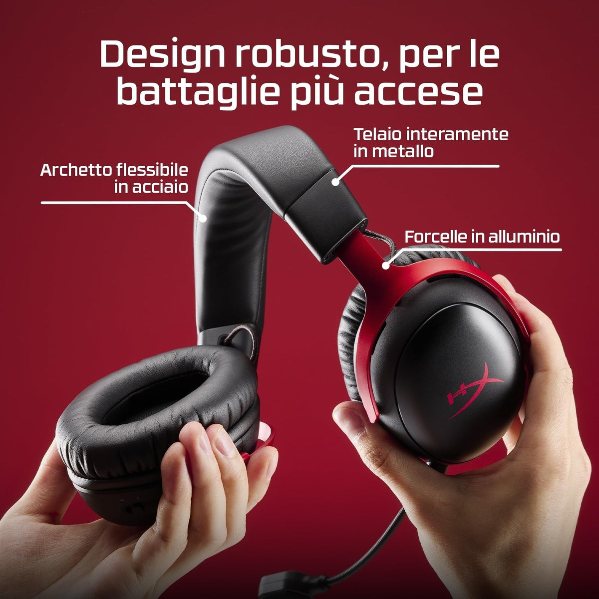 HyperX Cloud III S – Wireless Gaming Headset for Multi-Platform, 2.4GHz, Bluetooth, Battery Life up to 120 Hours 2.4GHz / 200 Hours Bluetooth, 53mm Angled Drivers, Detachable Mic – White
