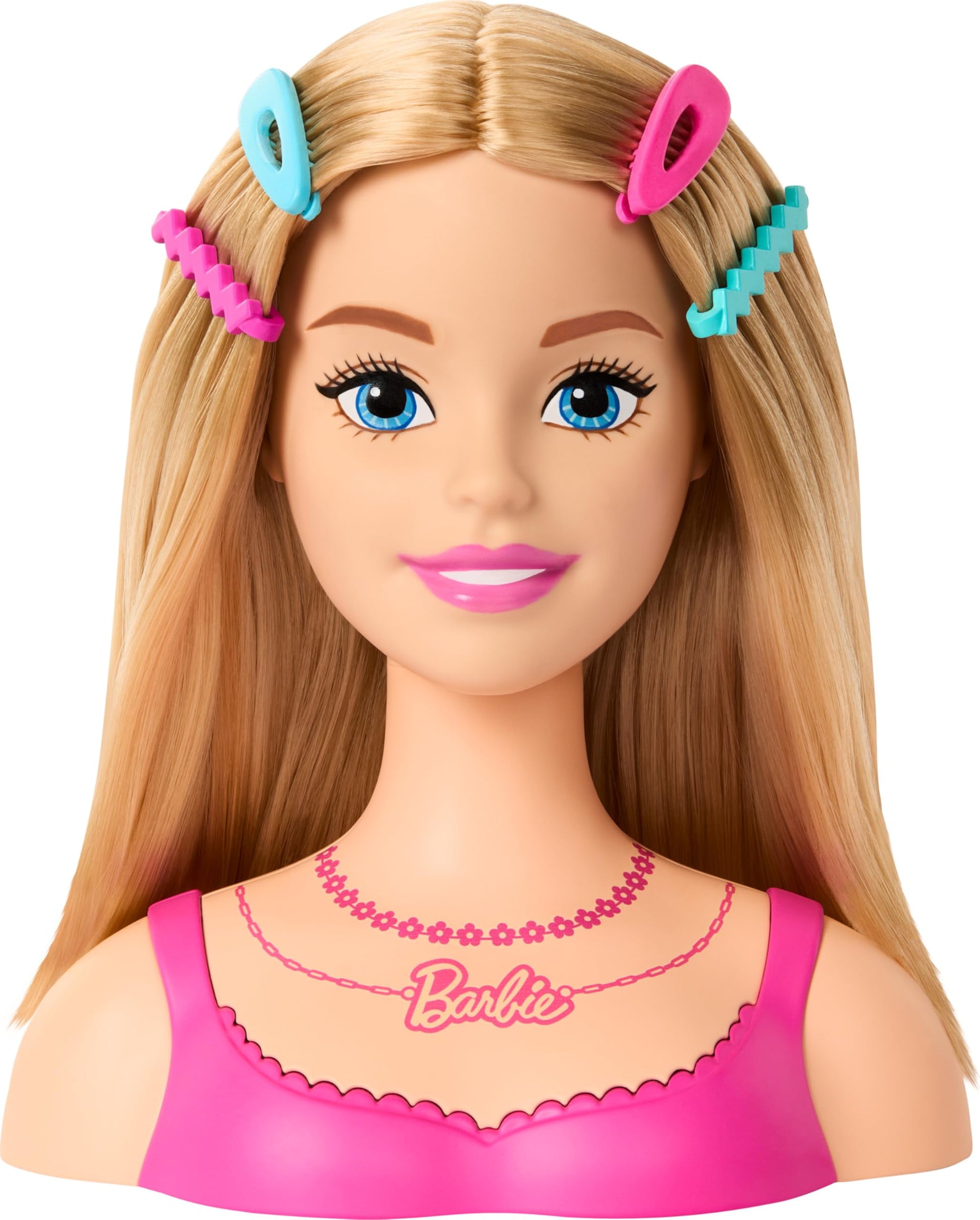 Barbie Doll Styling Head, Blond Hair with 20 Colorful Accessories, Doll Head for Hair Styling Barbie