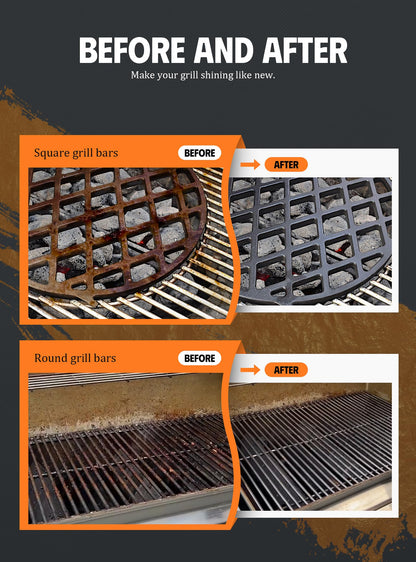 MEKER Grill Brush Bristle Free, Grill Cleaner Brush with 5 BBQ Replacement Head for Cast Iron, Stainless Steel Grates, Safe Grill Scraper Outdoor BBQ Grill, Black - Available at All In One Marketplace Canada