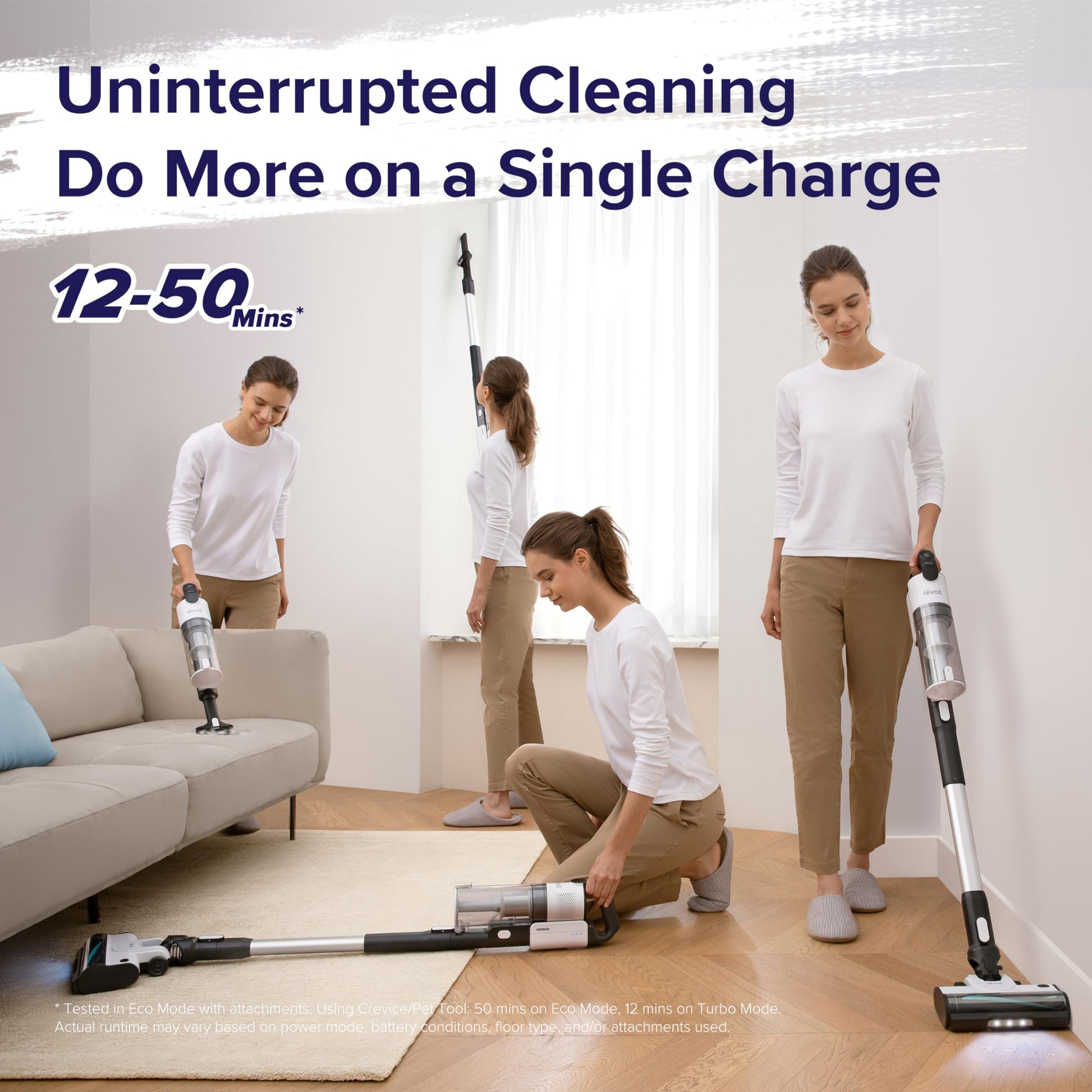 Levoit Cordless Vacuum Cleaner, Stick Vac with Tangle-Resistant Design, Up to 50 Minutes, Powerful Suction, Rechargeable, Lightweight, and Versatile for Carpet, Hard Floor, Pet Hair - Available at All In One Marketplace Canada