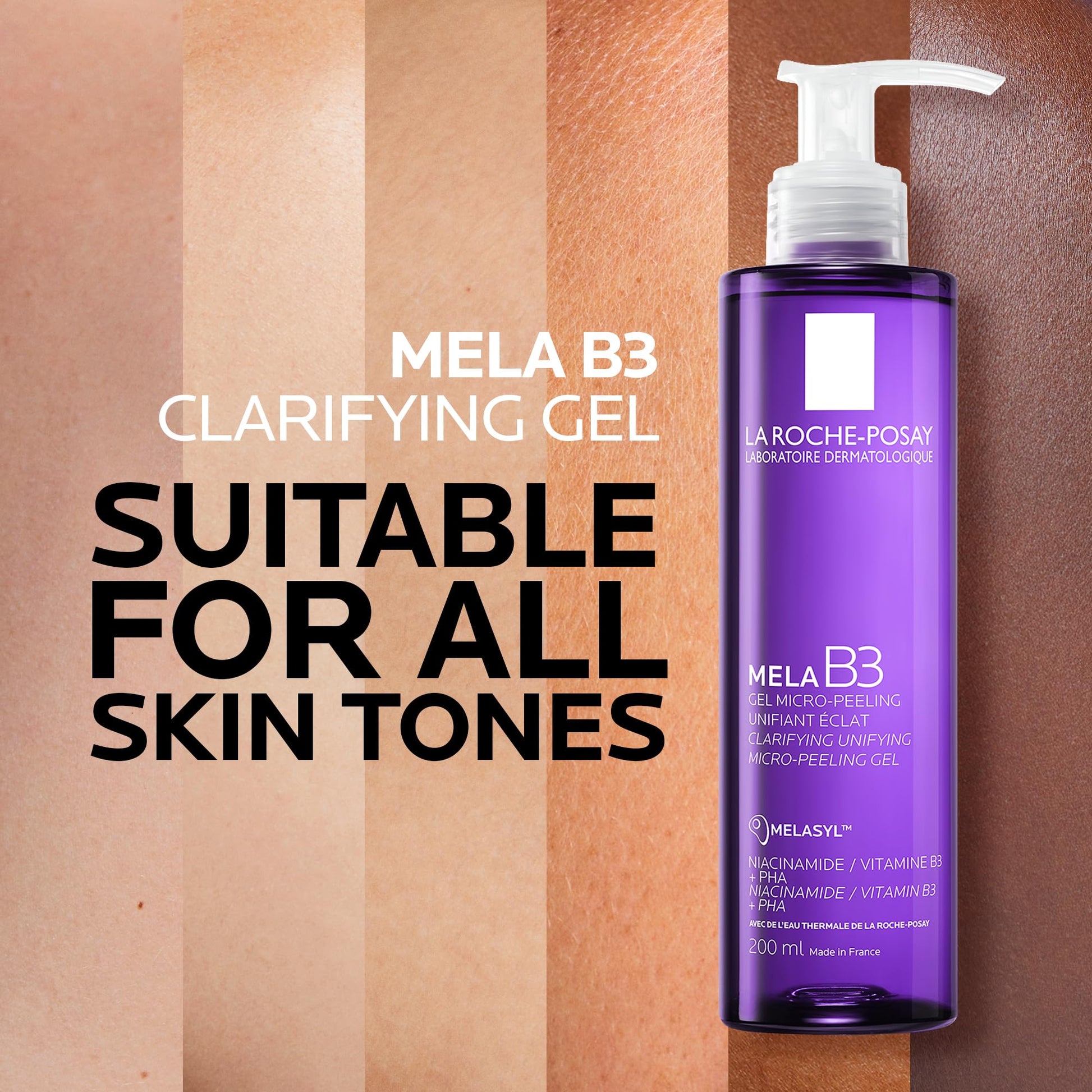 La Roche-Posay Purifying Face Wash, Mela B3 Anti-Aging Micro-Peeling Facial Cleanser with Melasyl & Niacinamide, Purifies & Cleanses Skin without Drying. Dermatologist Recommended, 200mL - Available at All In One Marketplace Canada
