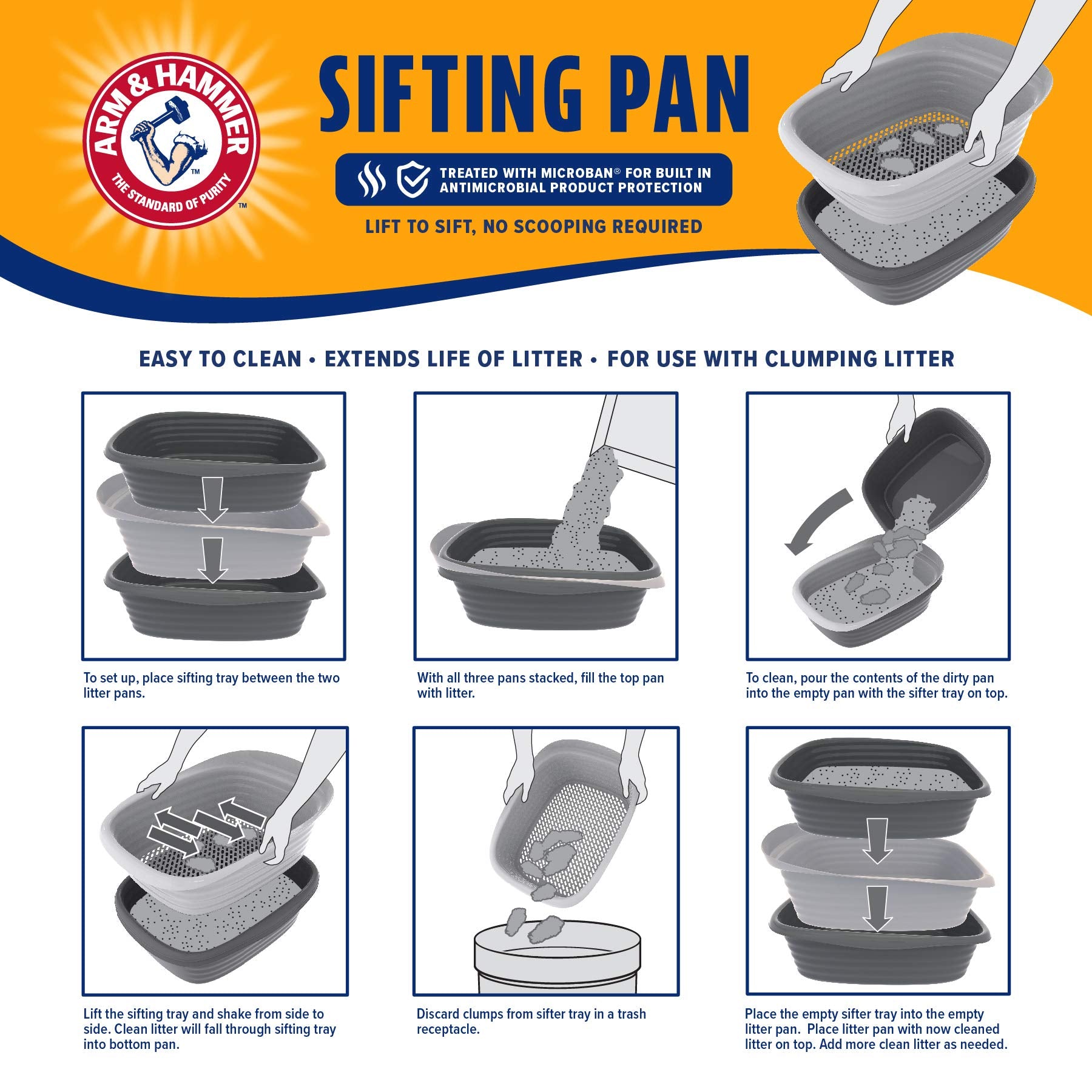 Arm & Hammer 42036 Large Sifting Litter Pan 🍁 All In One Marketplace Canada Arm & Hammer