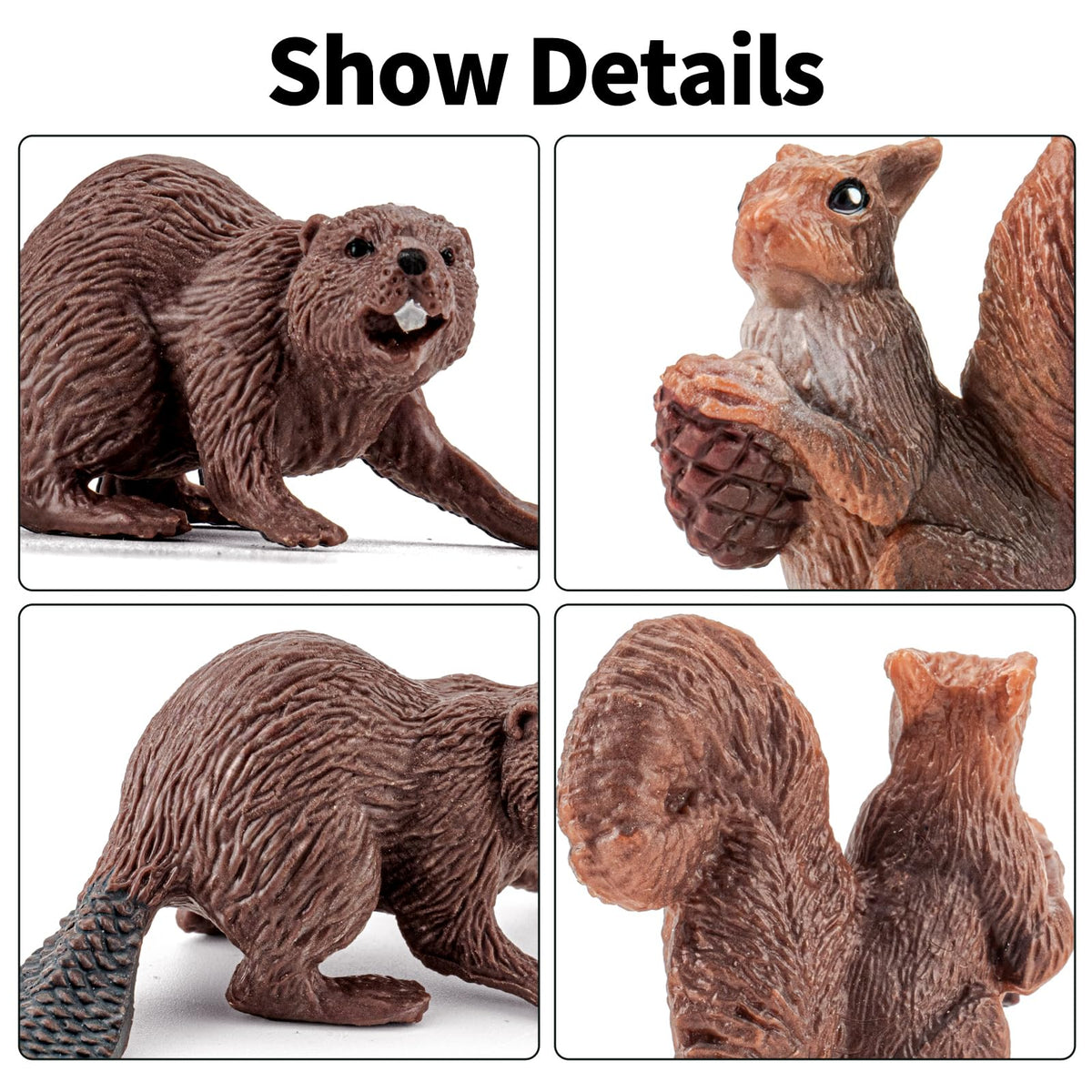 12PCS Large North American Animal Figurines, Realistic Safari Woodland Jungle Animals Figures Toys Includes Crocodile,Wolf,Bear,Deer Cake Toppers Birthday Gift Party Favors Toys for Toddlers 🍁 All In One Marketplace Canada