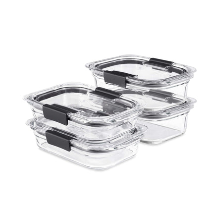Rubbermaid Brilliance Glass 8-Piece Food Storage Container Set