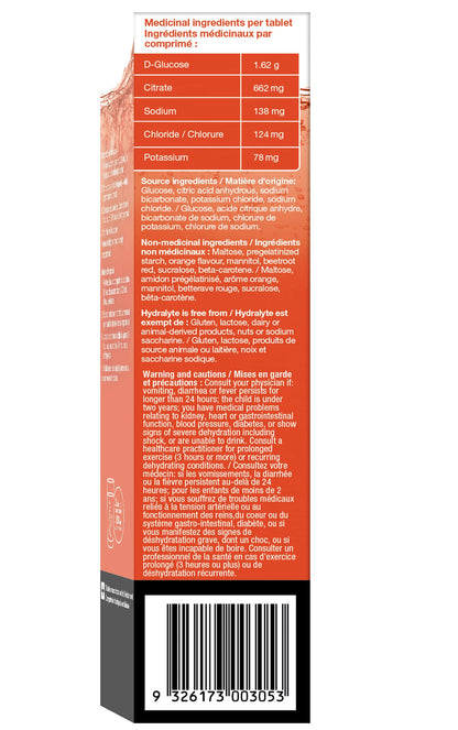 Hydralyte Electrolyte Tablets | Blood Orange Flavored Electrolytes | Pre-Workout and Post-Workout Hydration Solution to Enhance Performance and Maximize Recovery | (2 Tablets per Serving, 40 Count) - Available at All In One Marketplace Canada