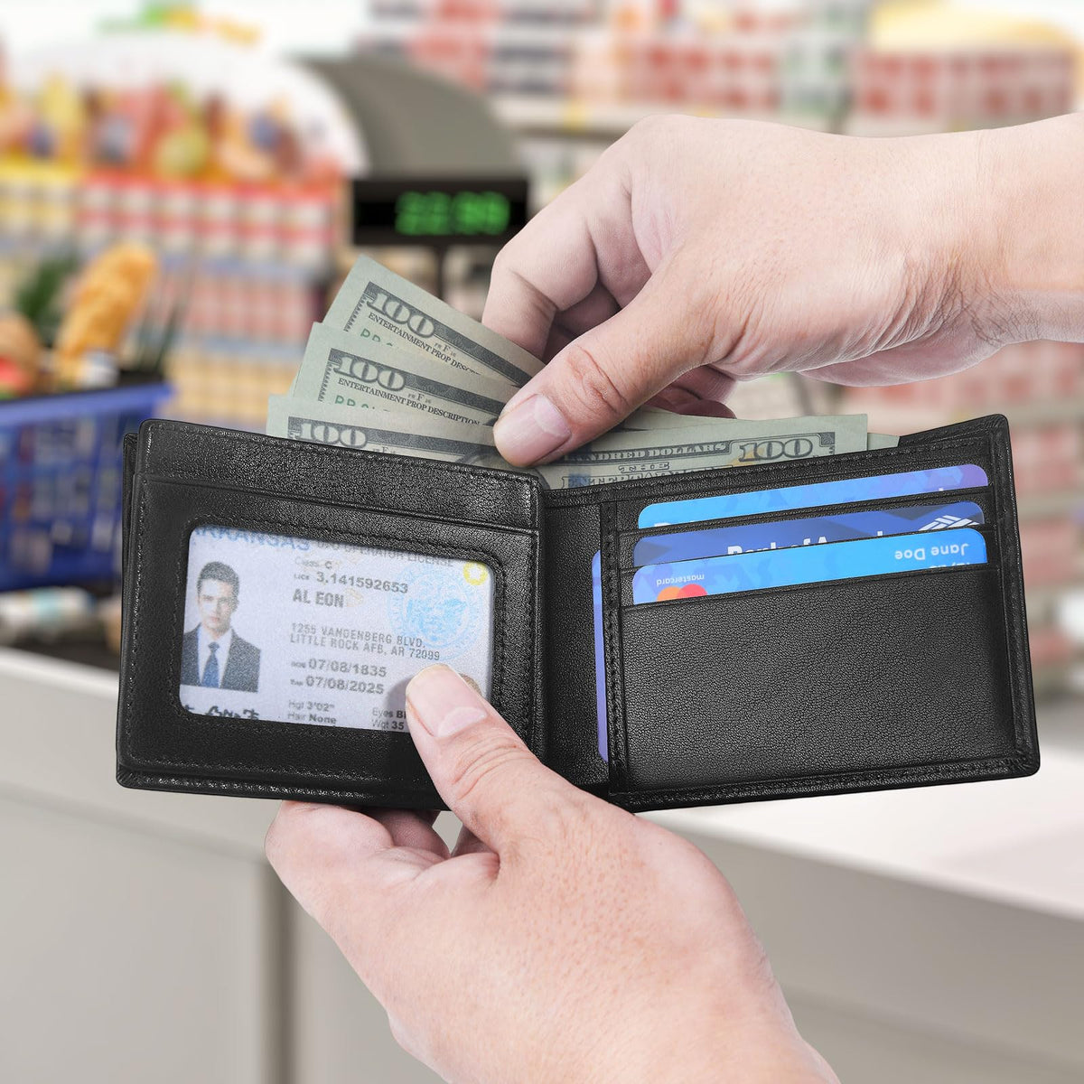 MARZAHAR Genuine Leather Mens Wallet, RFID Blocking Bifold, Black 🍁 All In One Marketplace Canada