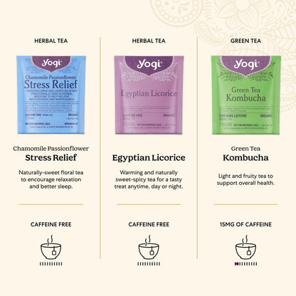 Yogi Organic Tea Collection Gift Box - 6 Wellness Blends, 45 Tea Bags
