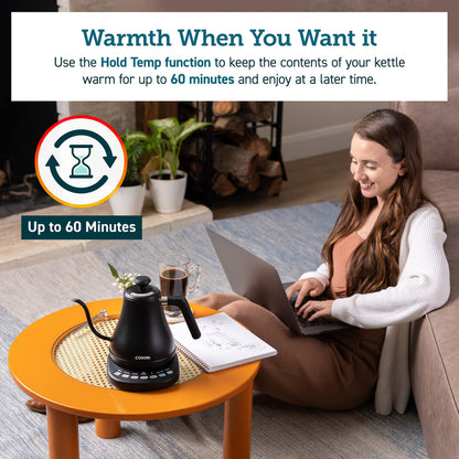 Cosori Smart Gooseneck Kettle, 4 Temp Presets, 0.8L Pour Over Coffee Kettle