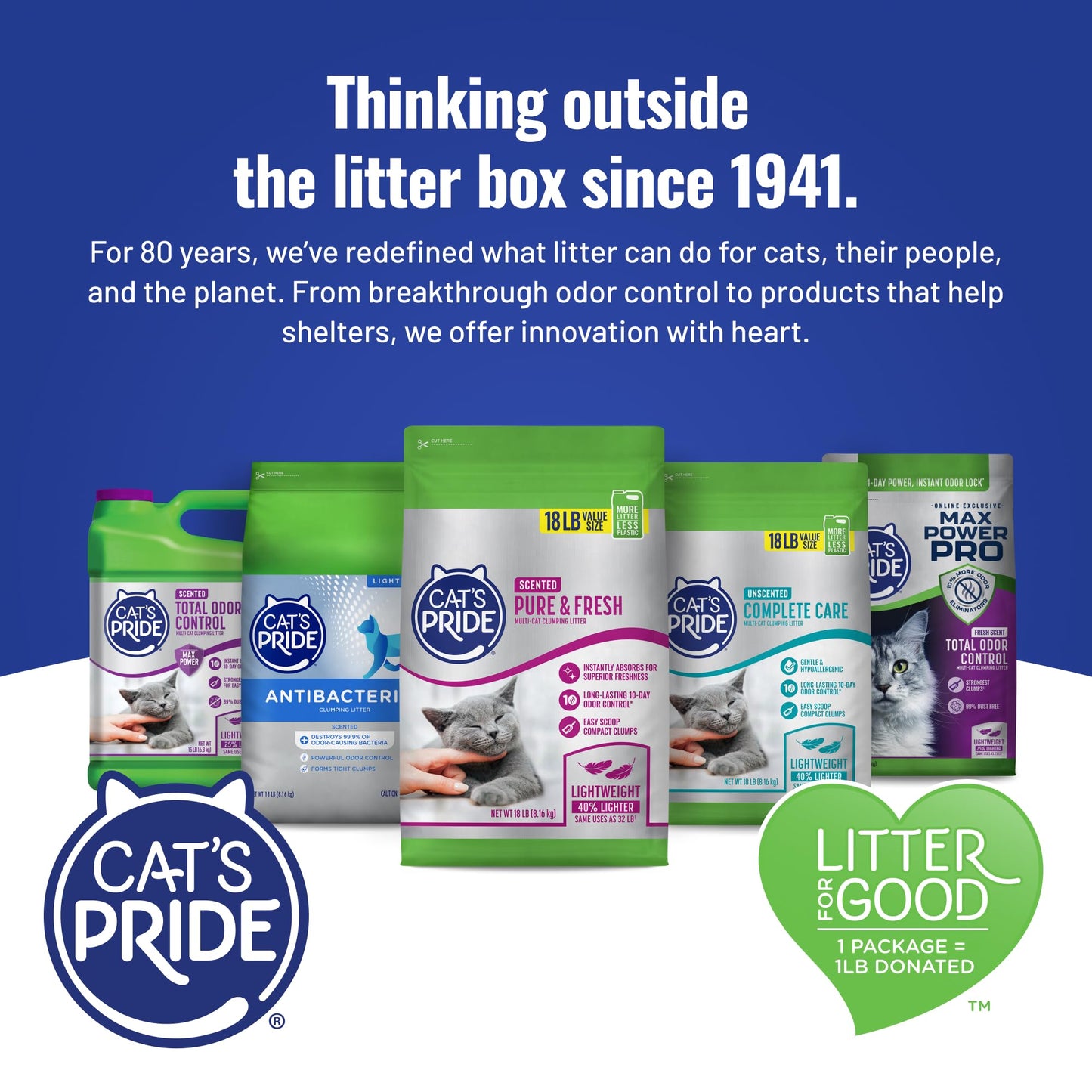 Cat's Pride Fresh and Light Premium Clumping Fragrance Free Scoopable Cat Litter Jug, 15-Pound Cat's Pride