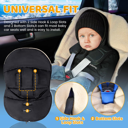 Orzbow Winter Carseat Cover for Baby, Cozy Fleece, Universal Fit, Black 🍁 All In One Marketplace Canada