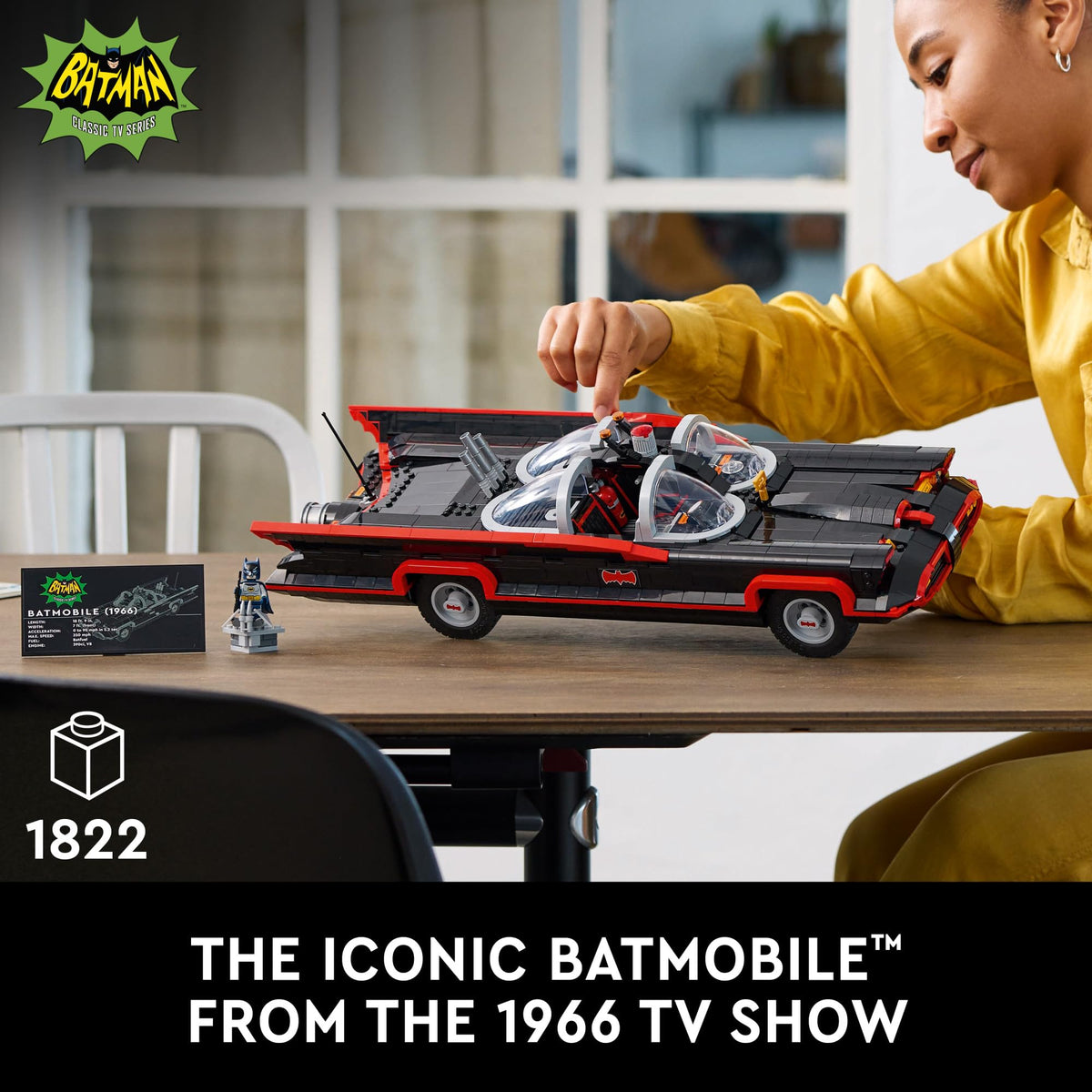 LEGO DC Batman: The Classic TV Series Batmobile, DC Collectible Car, Building Set Inspired by The 1966 Television Show’s Classic Batmobile, Creative DC Gift for Adults and Super Hero Fans, 76328