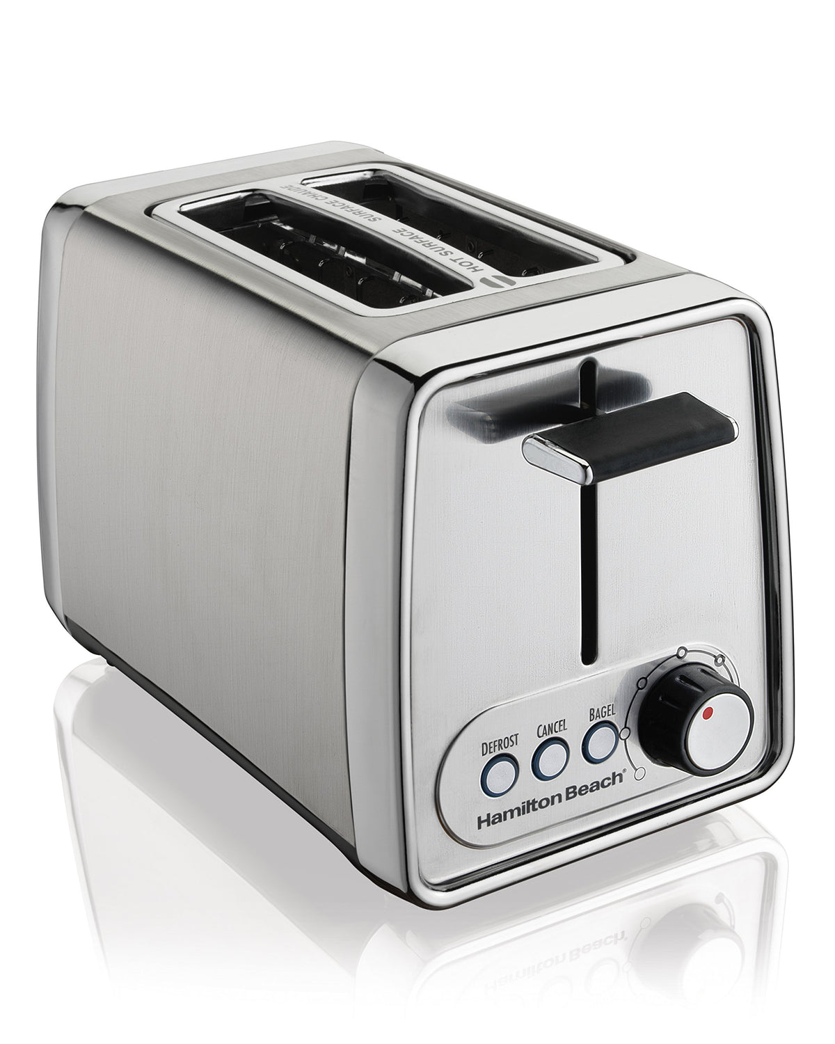 Hamilton Beach 2-Slice Toaster, Chrome, Extra-Wide Slot Toaster with Bagel & Defrost Functions, Shade Selector, Cancel Button, Toast Boost, Auto Shutoff, 22791C