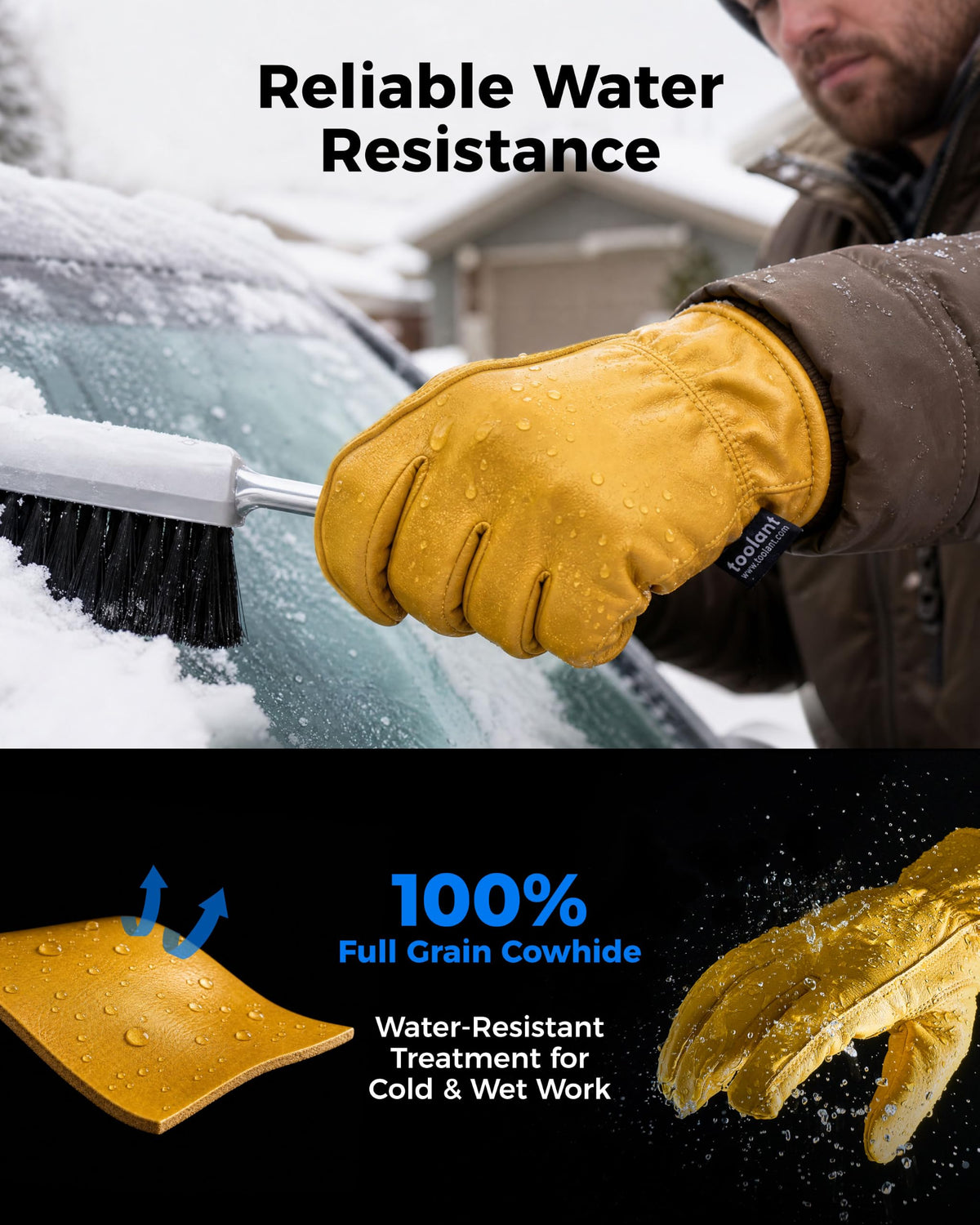 toolant Insulated Leather Winter Work Gloves, Water Resistant, 1 Pair, L 🍁 All In One Marketplace Canada