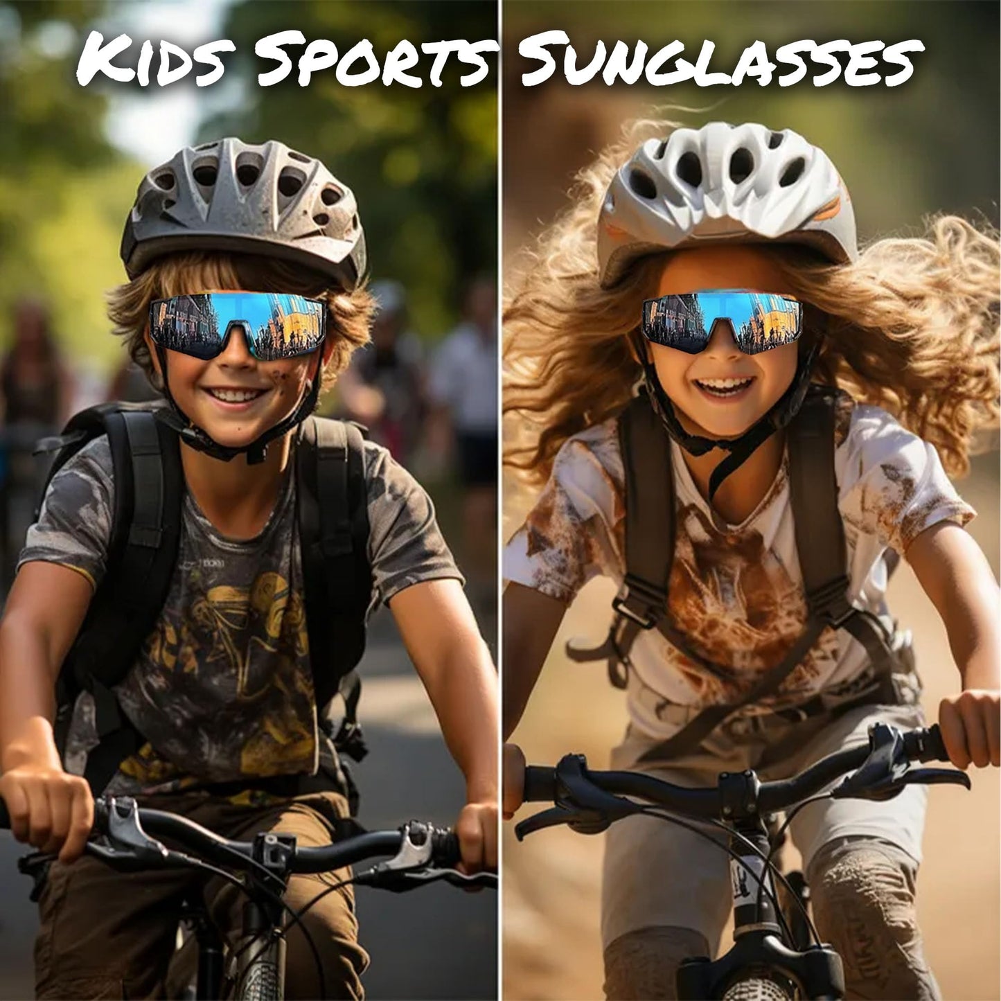 Kids Sunglasses for Boys Girls, 3Pack UV400 Protection Goggles Youth Sports Sunglasses for Baseball Cycling Climbing (3 PACK)