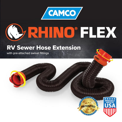 Camco RhinoFLEX 10ft RV Sewer Hose Extension Kit with Swivel Fitting, Extend Your Sewer Hose to Fit Your Needs, Frustration Free-Packaging