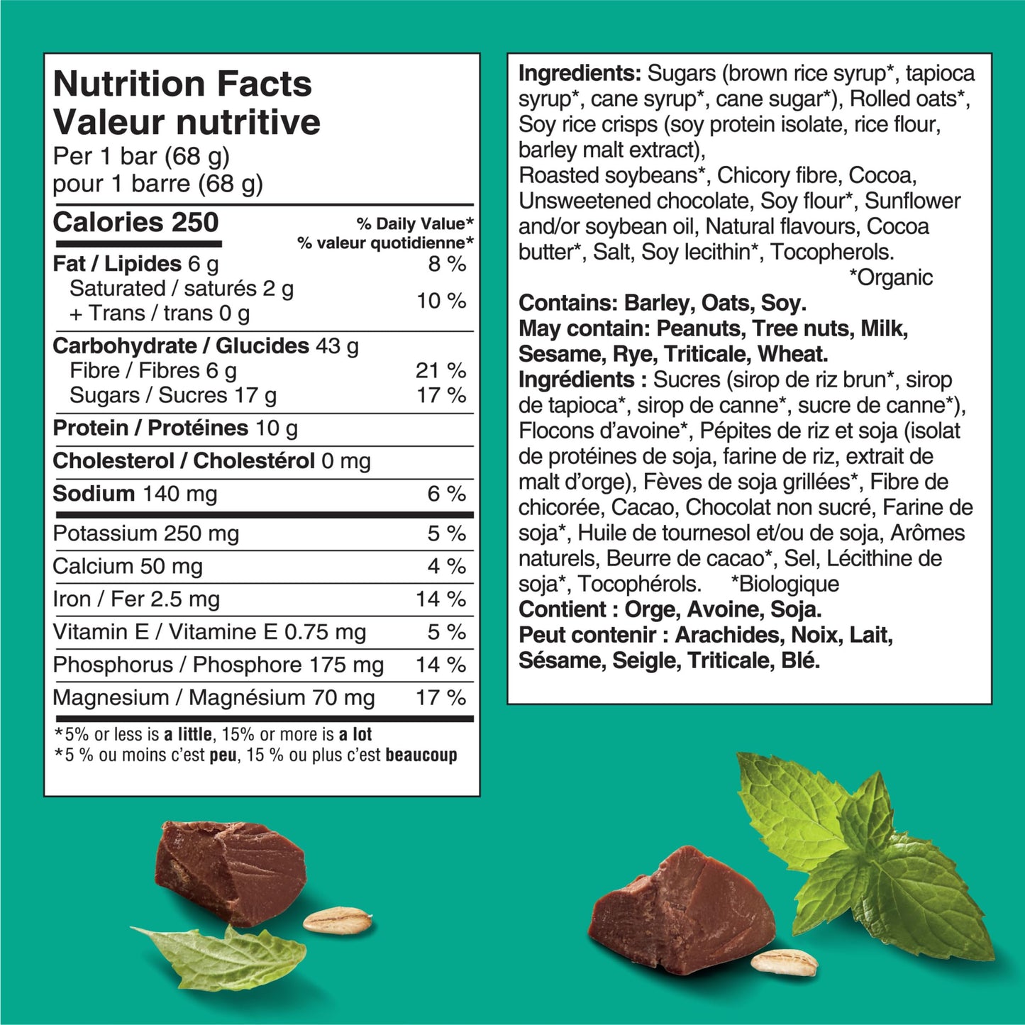 Clif Bar Energy Bars, Cool Mint Chocolate, Snacks, 680 g (Pack of 10) 🍁 All In One Marketplace Canada