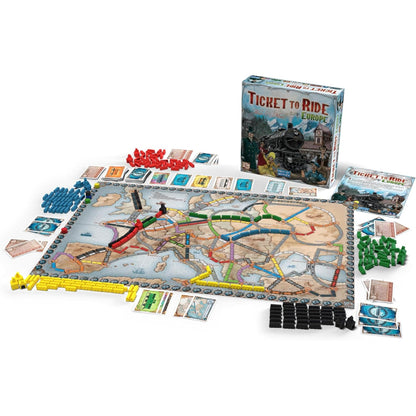 Ticket to Ride Europe Board Game | Family Board Game | Board Game for Adults and Family | Train Game | Ages 8+ | For 2 to 5 players | Average Playtime 30-60 minutes | Made by Days of Wonder Asmodee