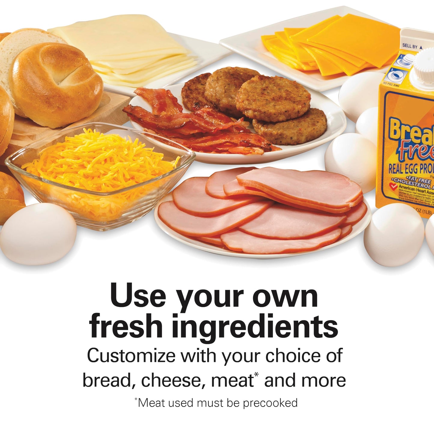 Hamilton Beach Dual Breakfast Sandwich Maker with Audible Timer, Ready in 5 Minutes, Removable Dishwasher Safe PFAS-Free Non-Stick Egg Cooker Ring, Silver (25490MNC) Hamilton Beach